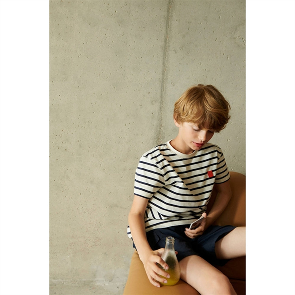 Y/D Stipes Classic Navy/Creme De La Creme Sixten Stripe T-shirt