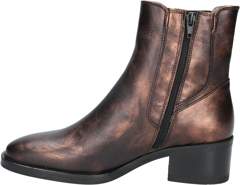 PiediNudi - Cleo - Bikerboot - Zwart - Nappa Leer met Leopard Bies