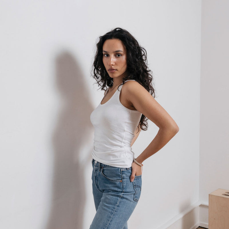 Damen Tank Tops aus Bio-Baumwolle Schwarz-Weiß