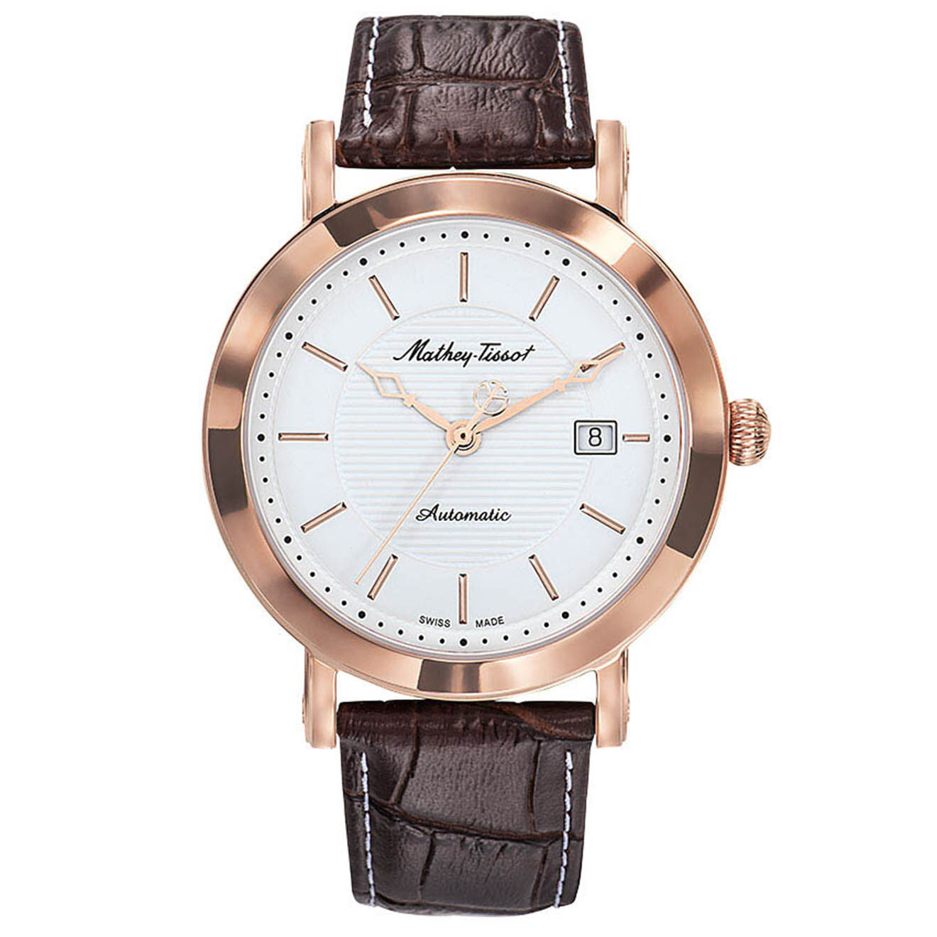 Mathey-Tissot Montre Homme Automatique en Cuir City marron