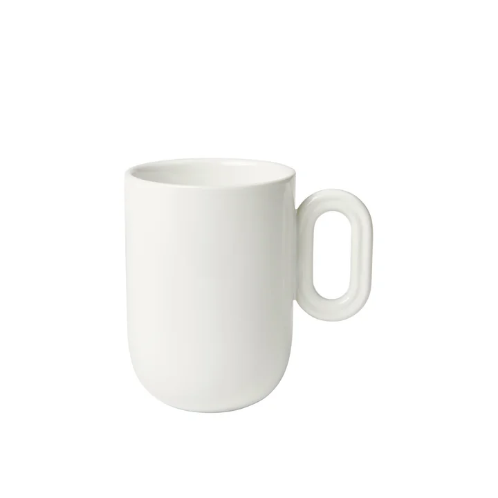 Broste Copenhagen - Stevns Becher mit Henkel 400 ml, kalkweiss