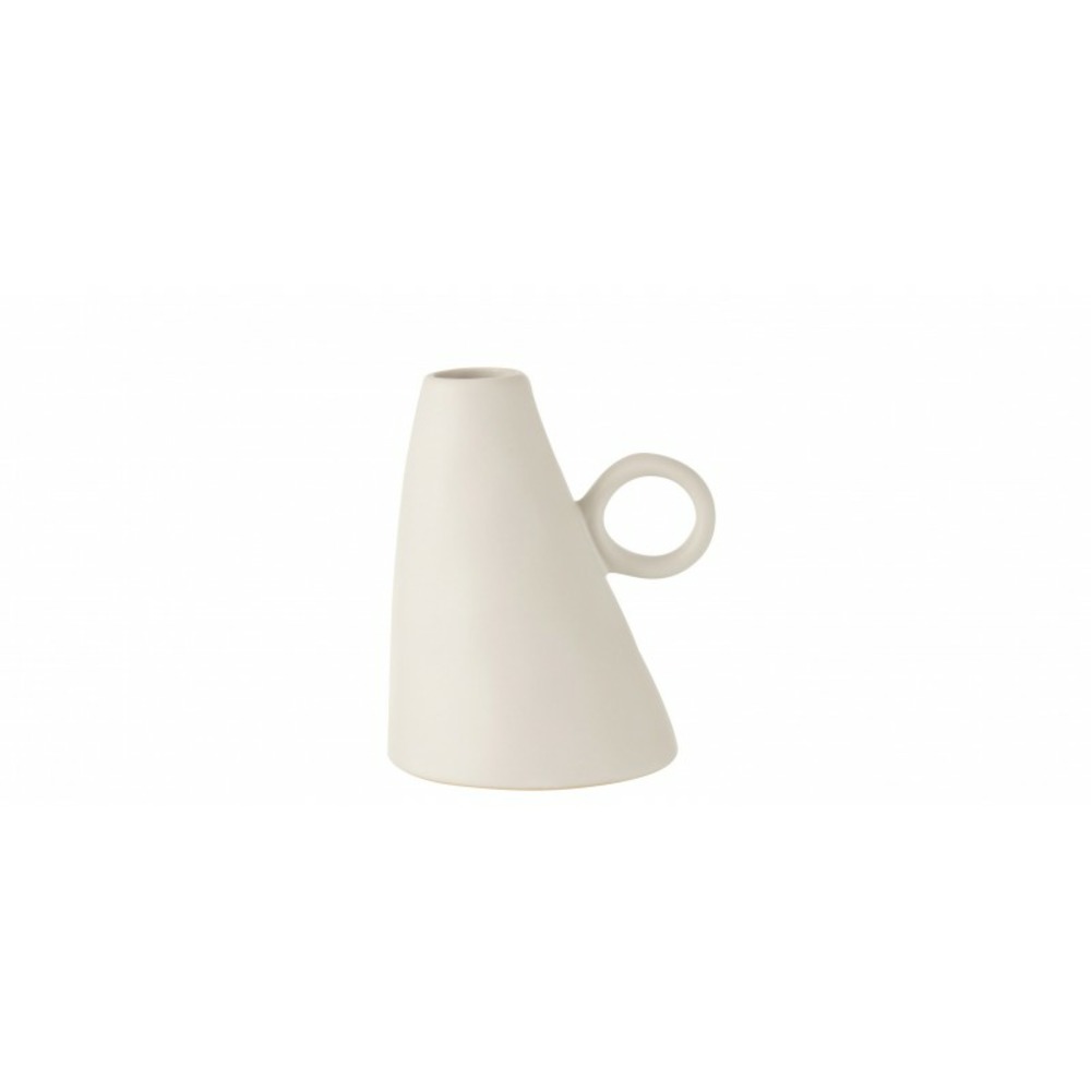 Vase incliné en céramique blanc 13x12x17 cm