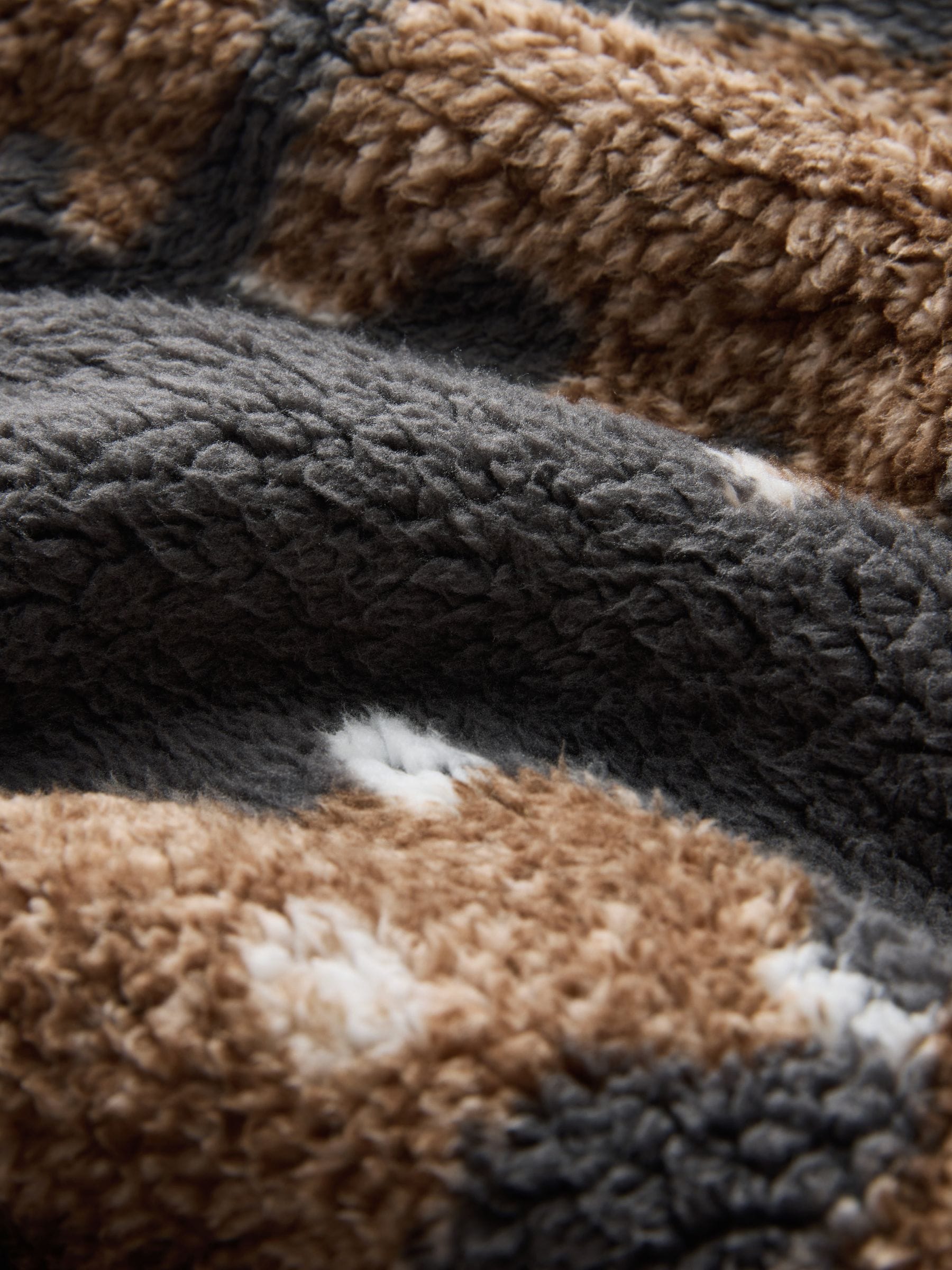 Antraciet - Hamish The Highland Cow Matching Family borg fleece met ritssluiting bij de hals