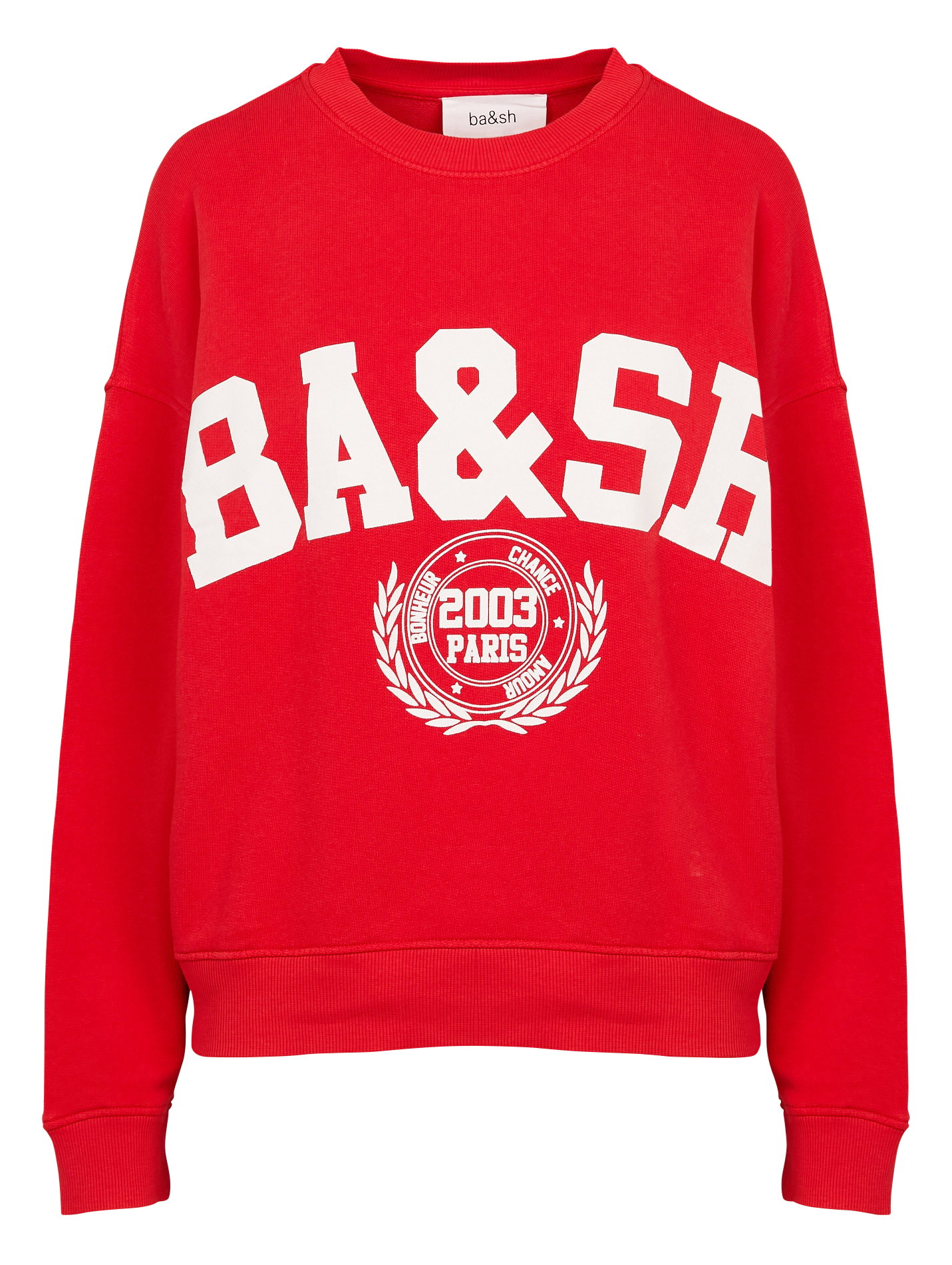 BENJAMIN - Sweat col rond ample en coton mélangé | Rouge
