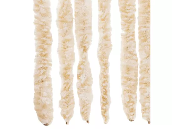 Rideau anti-mouches beige et blanc 90x220 cm chenille