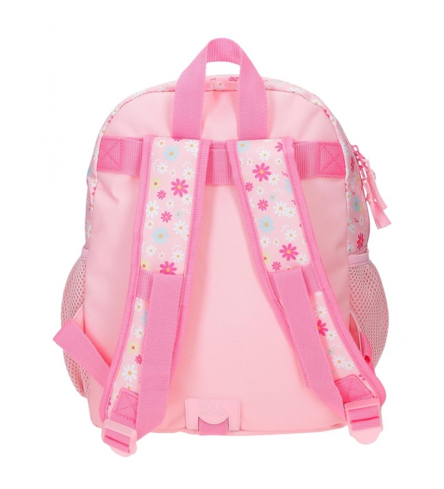 Mochila Roll Road Coffee Shop de 33 cm, adaptável ao carrinho rosa.