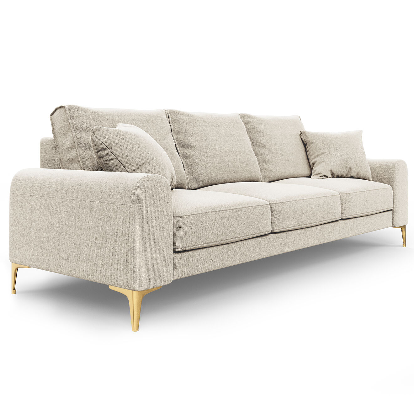 Mazzini Sofas Canapé 4 places Madara beige clair - 237x102x90 cm