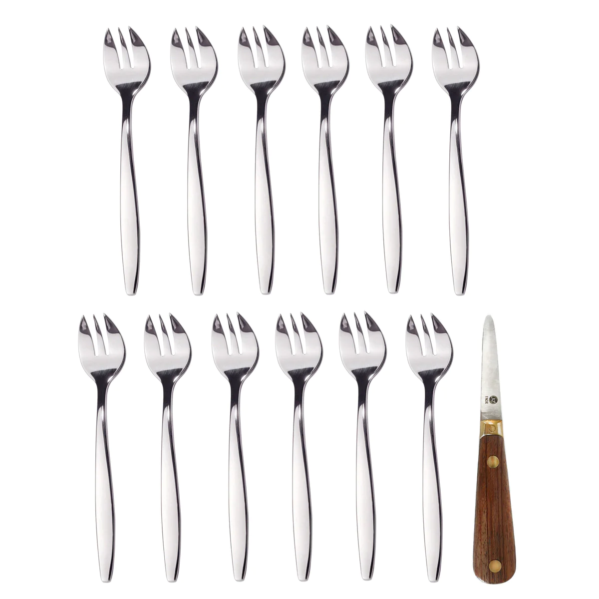 Lancette - Set à huîtres, 1 couteau et 12 fourchettes Amefa