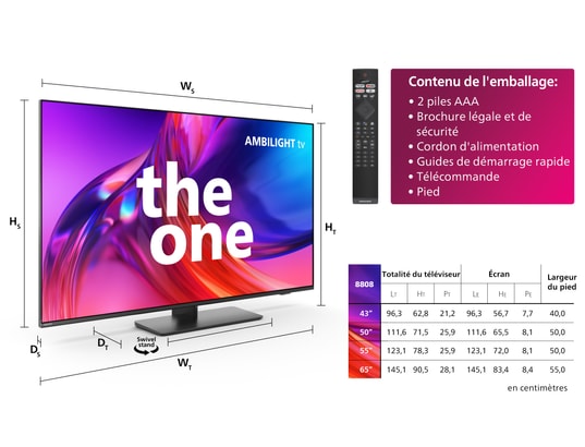 PHILIPS - TV LED 4K 139 cm 55PUS8808/12 THE ONE 4K Ambilight 139 cm