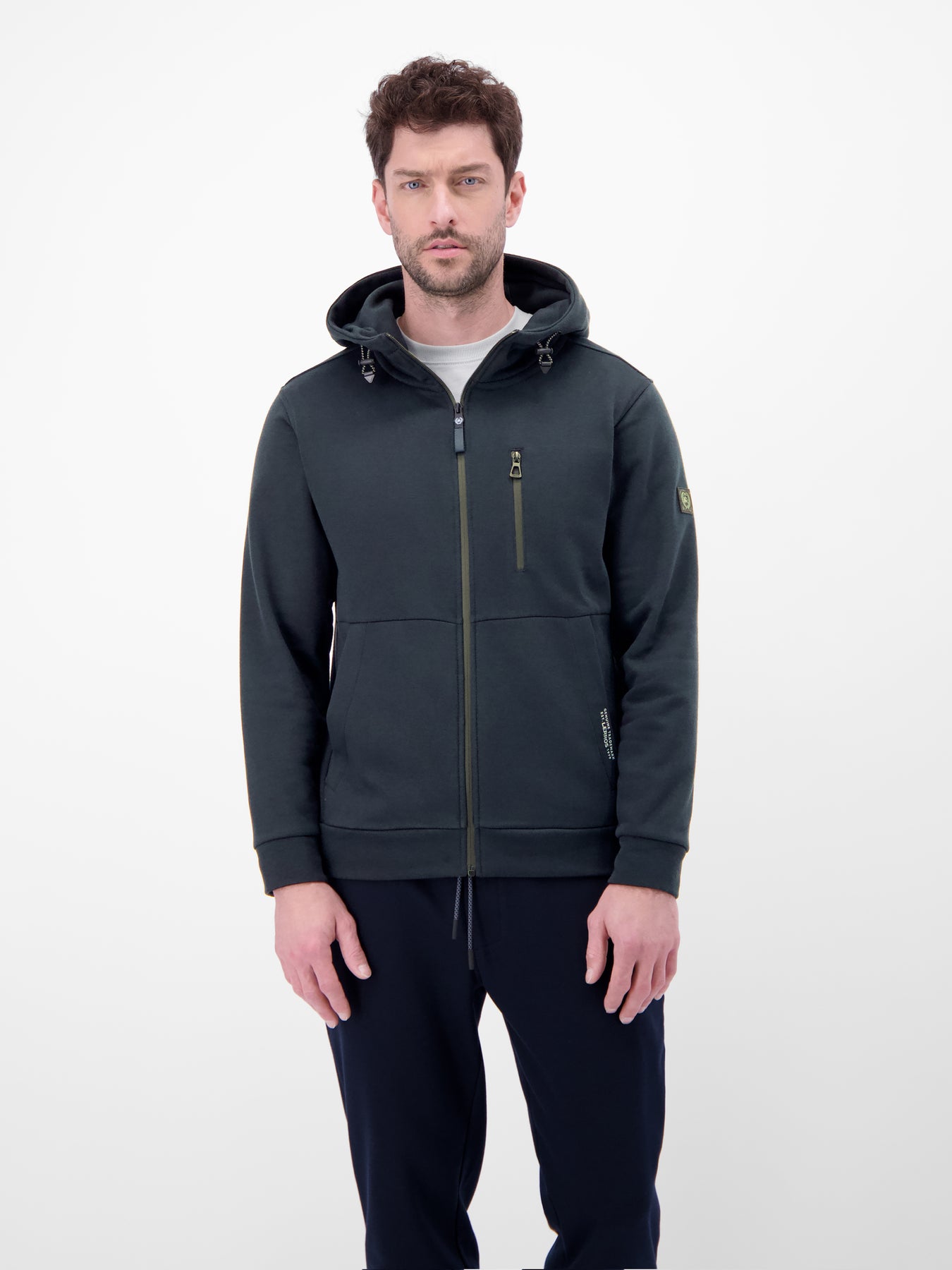 Sweatjacke im Hoodie-Look aus Mischgewebe