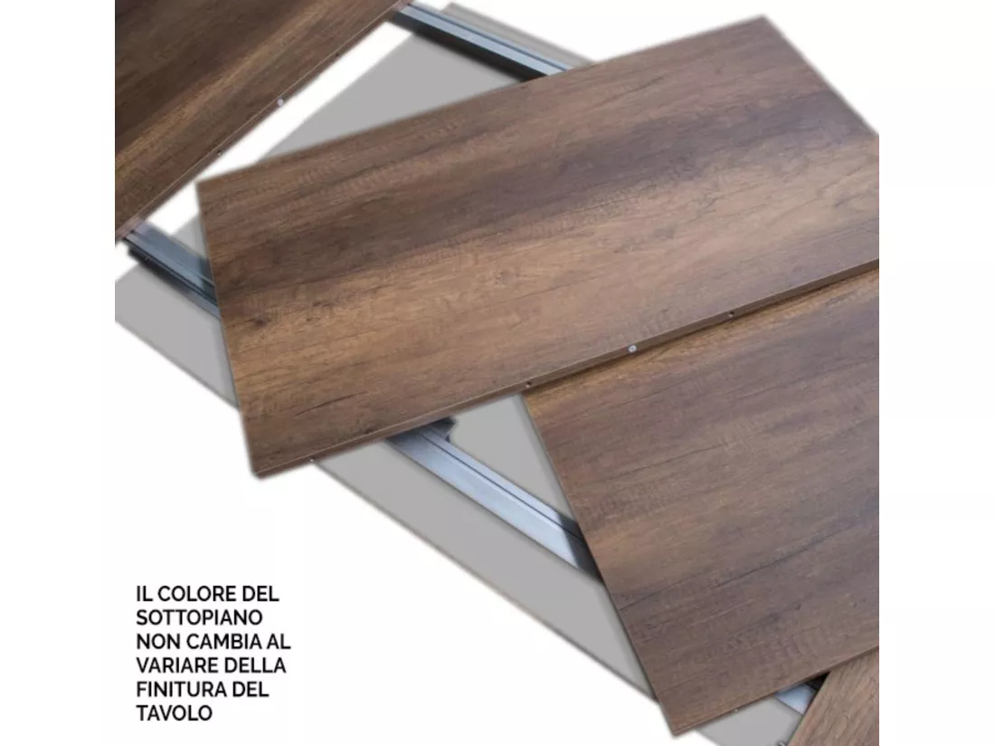 Table extensible 90x140/400 cm Famas Noyer cadre Anthracite