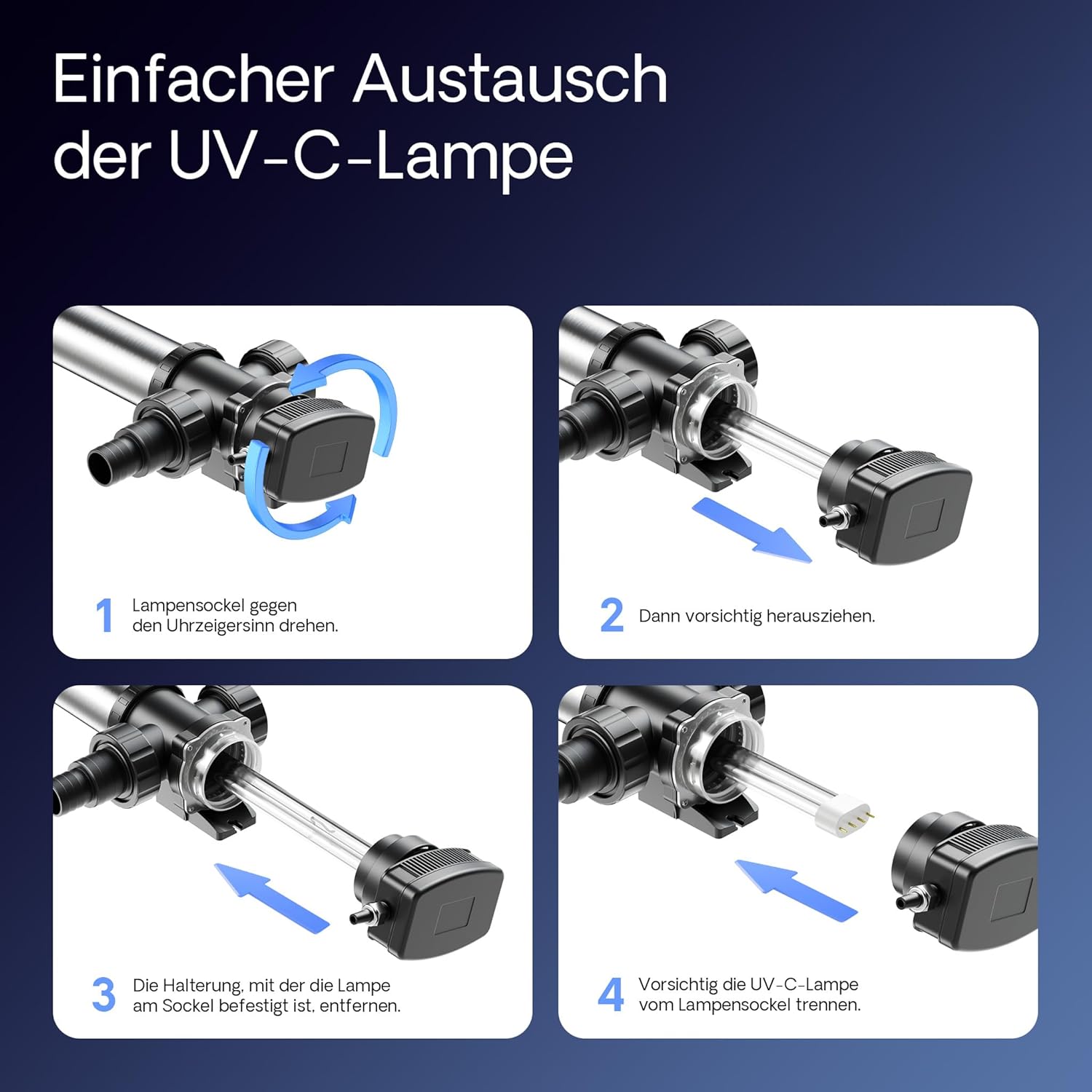 SunSun CUV-755 Teichklärer 8000 l/h / 55 W UVC, Vorklärgerät für Teichfilter & Teichpumpe, Wasserklärer mit UV-Lampe, Lichtfilter zur Algenbekämpfung