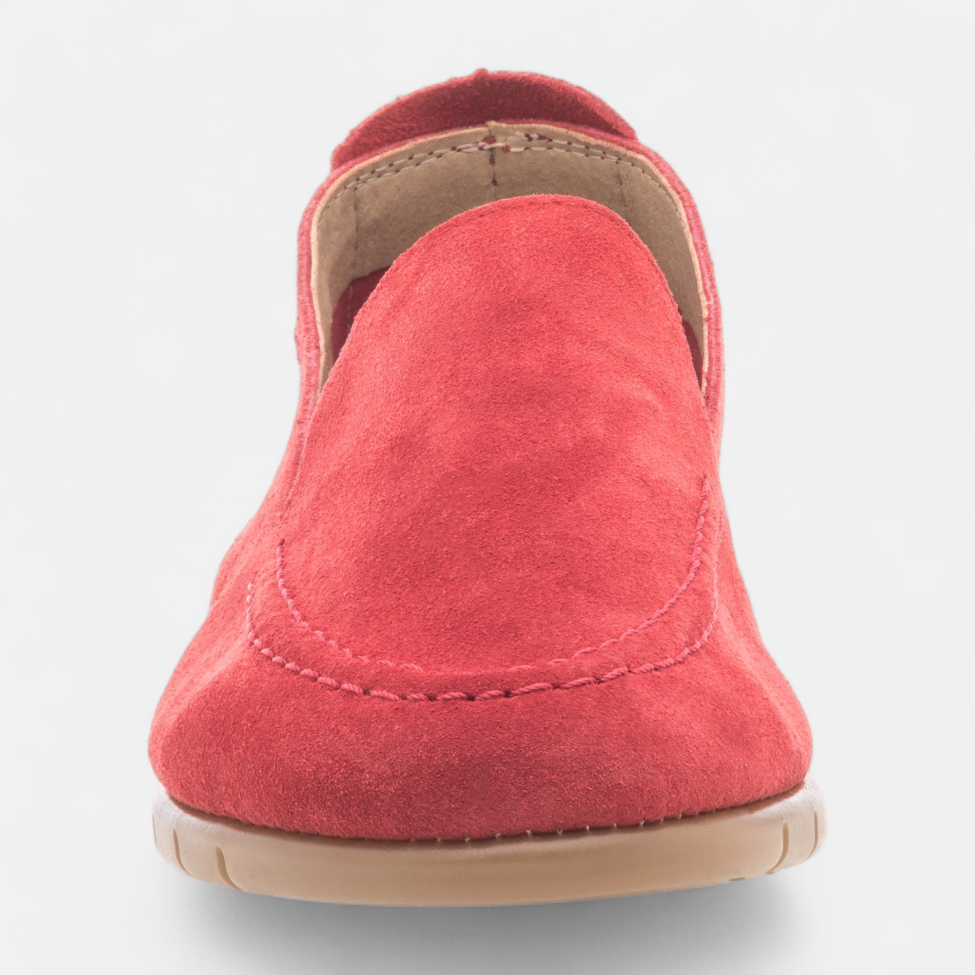 Mocassins Femme en cuir rouge
