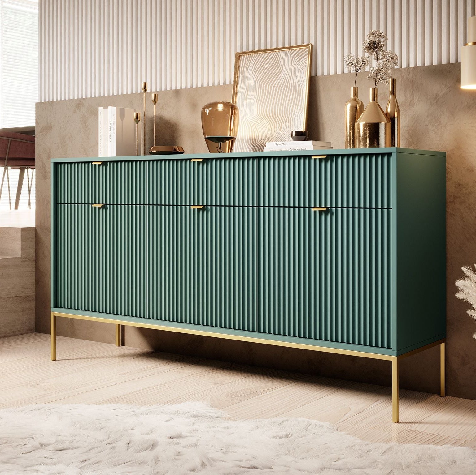 Navil 2 - Dressoir - Groen - 154x39x83 cm