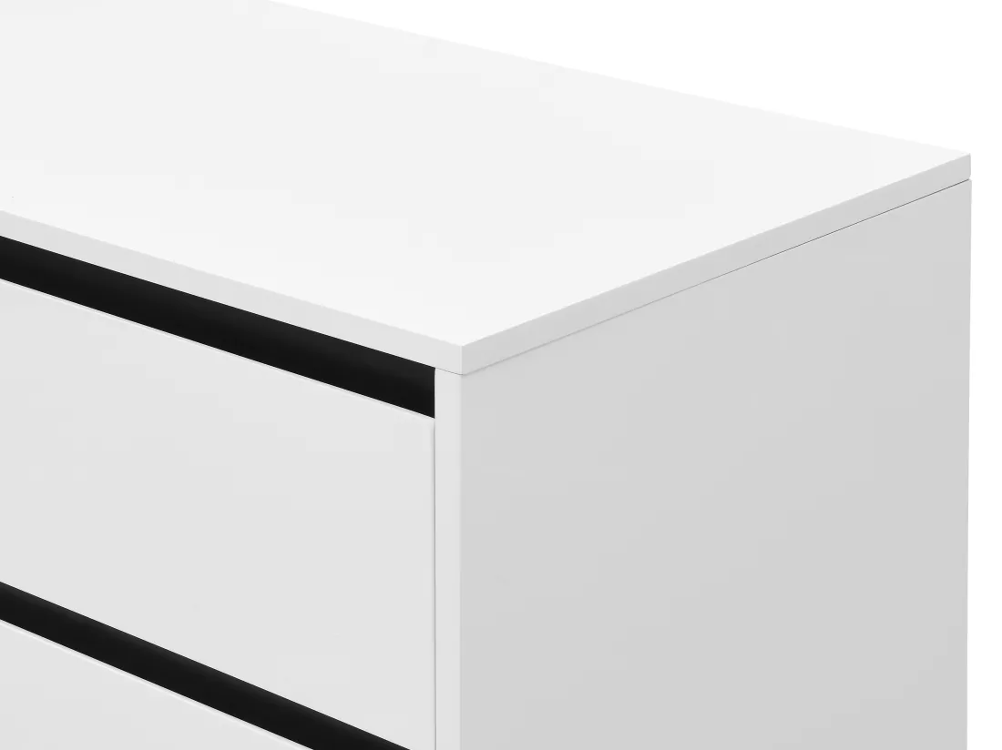 Buffet avec 2 portes et 3 tiroirs en MDF et acier - Blanc et Noir - ABUJA de Pascal Morabito