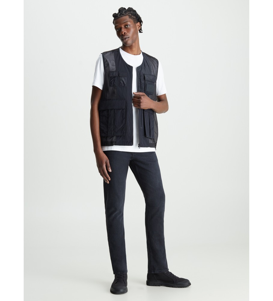 Calça jeans Calvin Klein Slim Taper preta