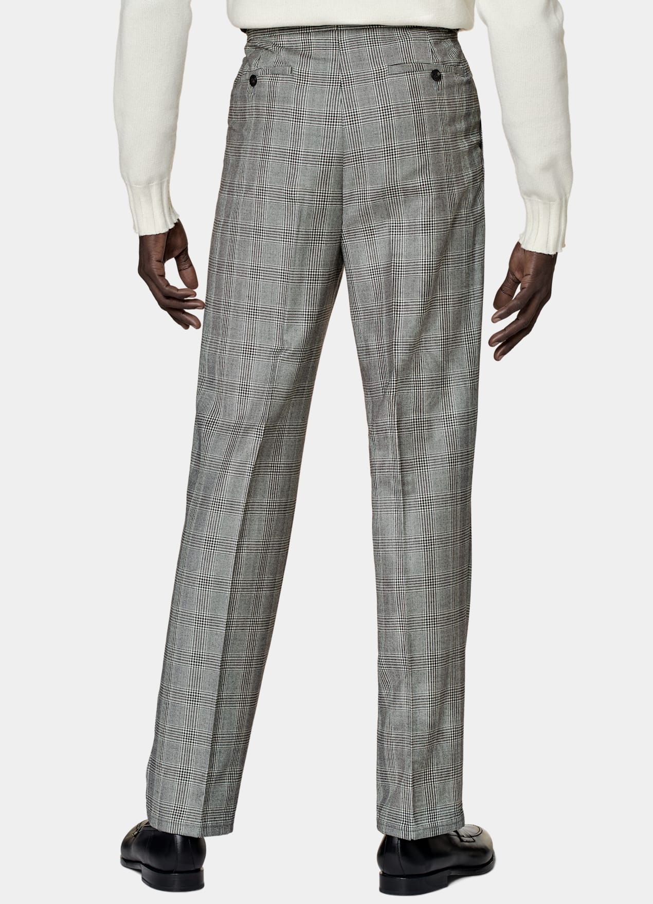 Costume Roma coupe Relaxed gris moyen à carreaux