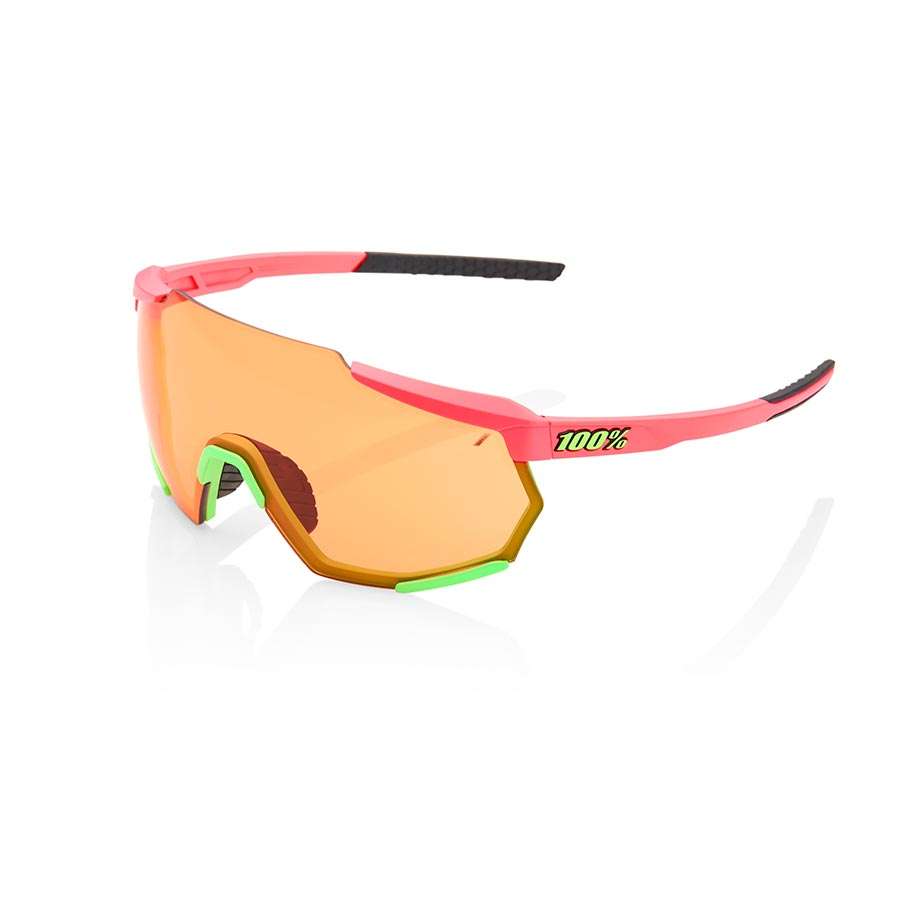 100% Racetrap Sport Zonnebril Mat Washed Out Neon Roze met Persimmon Lens