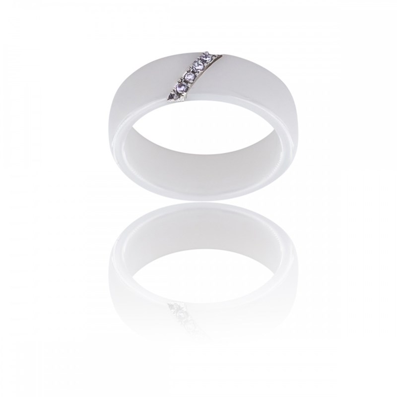 Coffret avec Bague Femme Céramique Ornée Zirconium