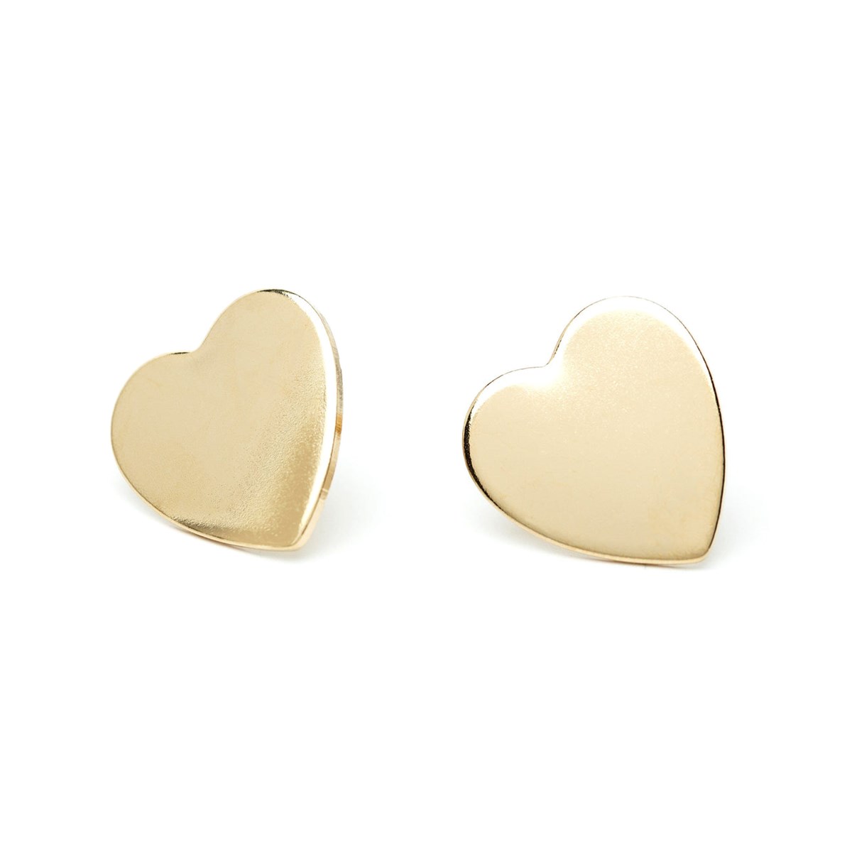 boucles d'oreilles puces coeurs doré à l'or fin - APHRODITE