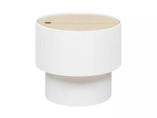 Table à Café avec Coffre de rangement en bois peint Blanc D 38,5 cm