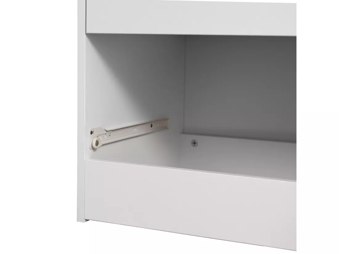 Armoire avec 2 portes et 2 tiroirs en panneaux de particules - H 175cm - Blanc