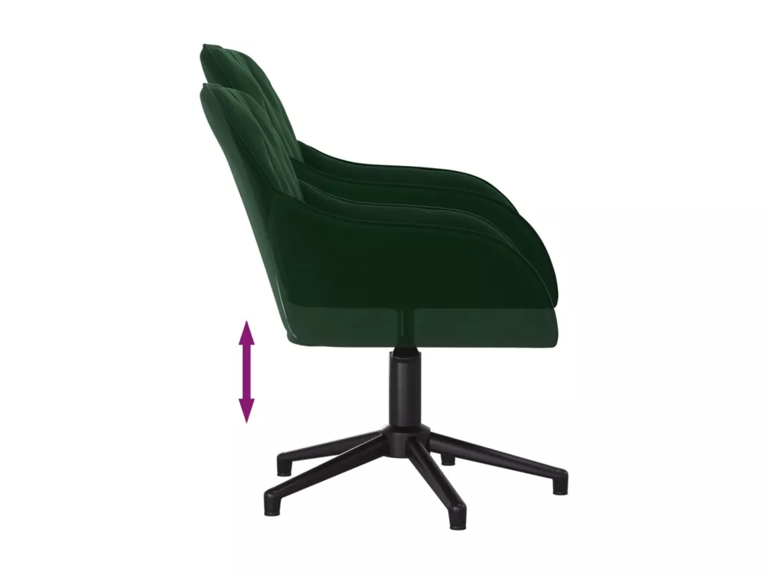 Chaise pivotante de bureau Vert foncé Velours