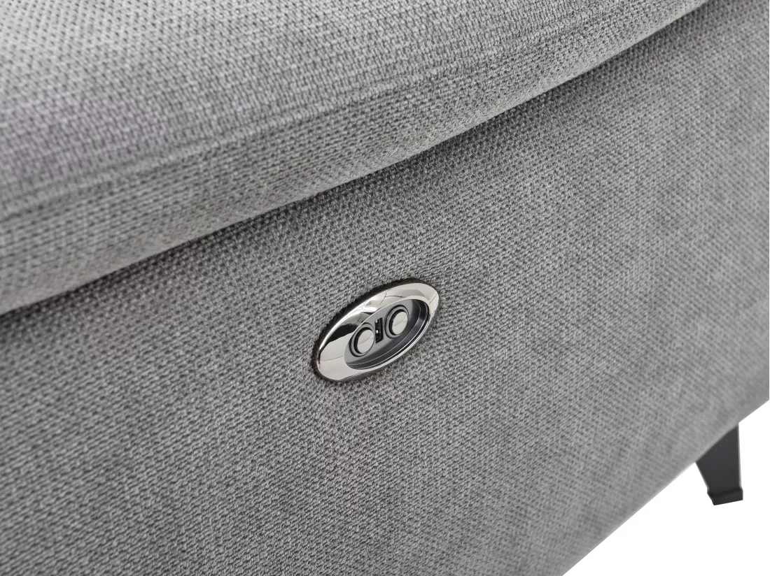Canapé d'angle gauche relax électrique en tissu texturé gris CELTIMO