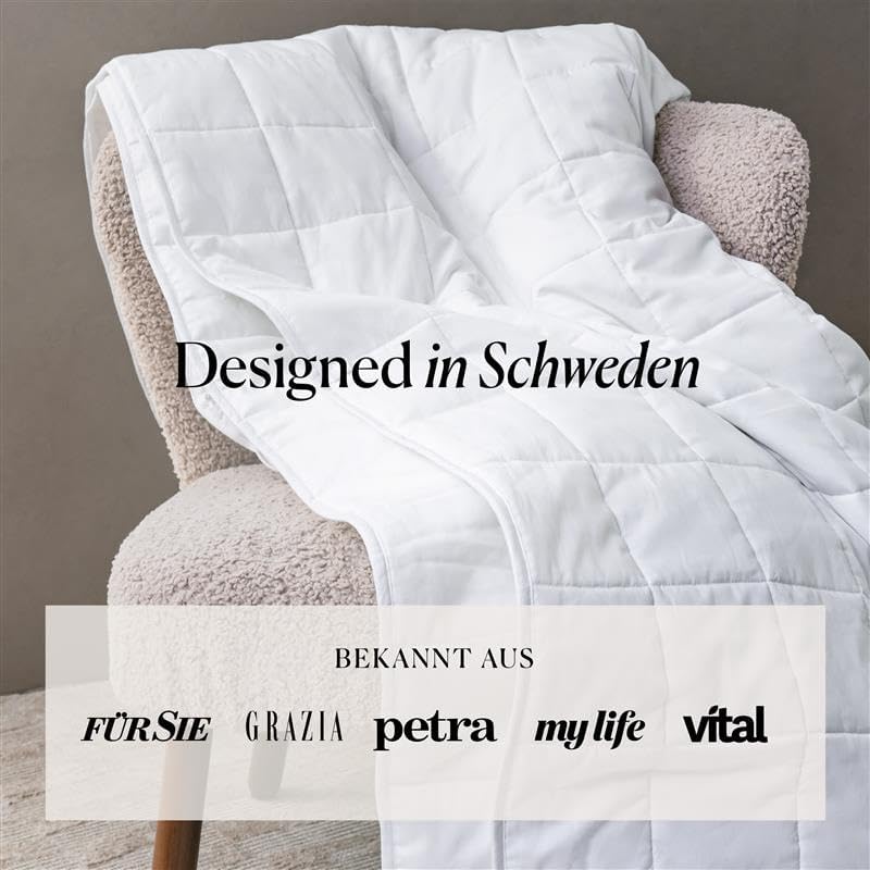 CURA Pearl Classic Gewichtsdecke 135x200 9kg - Anti Stress Therapiedecke - Schwere Decke für tiefen Schlaf und bessere Erholung - Schwere Bettdecke aus 100% Baumwolle - Heavy Weighted Blanket