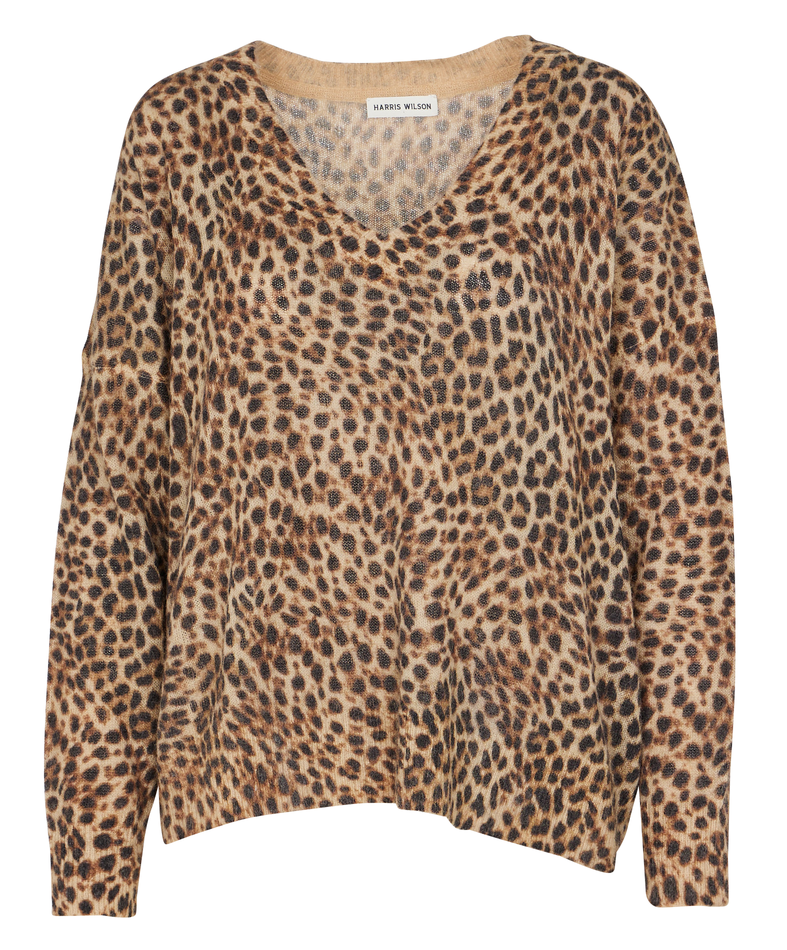 ERMINE - Pull col V en laine mélangée | Marron