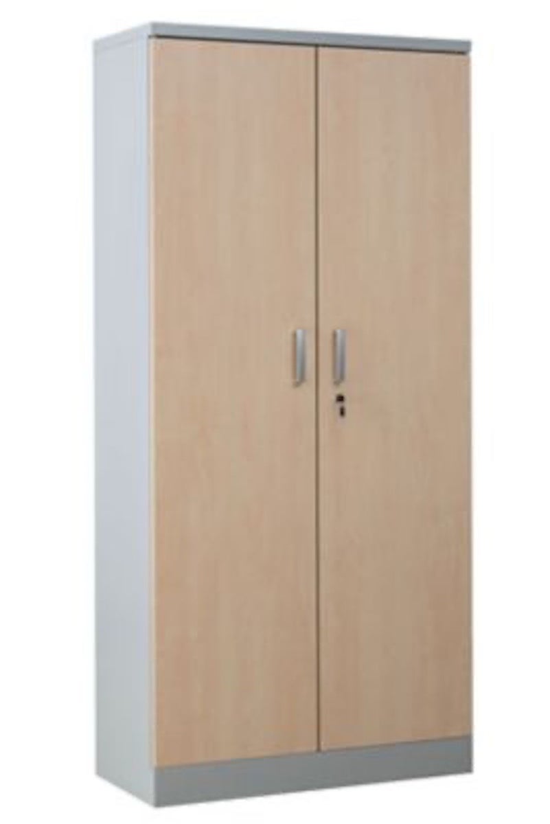 PROREGAL Beetle archiefkast met 4 legplanken, afmetingen (H x B x D): 195 x 92 x 42 cm, grijs & esdoorn