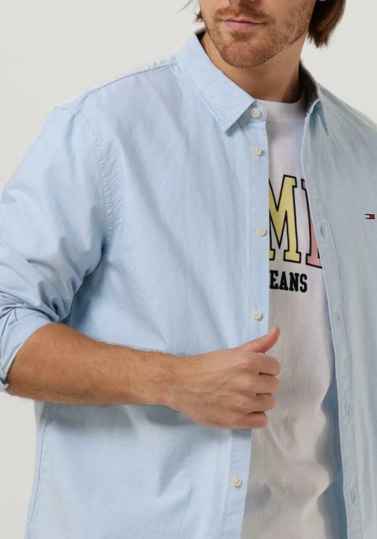 TOMMY JEANS lichtblauwe tommy jeans casual overhemd tjm classic oxford shirt