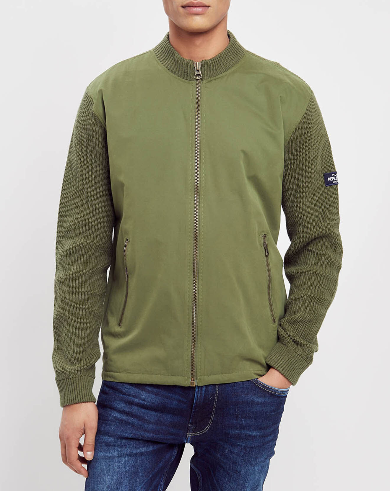 Pepe Jeans Veste en maille Liseret kaki