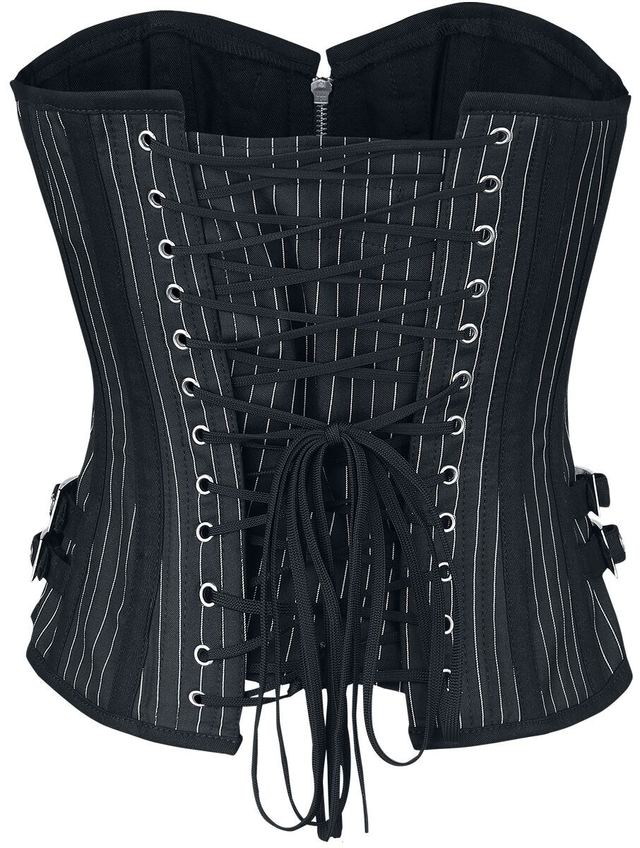 Corset rayé avec fermeture Éclair | Gothicana by EMP Corset