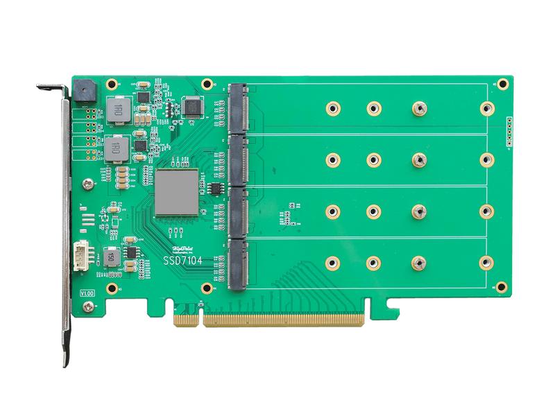 Highpoint Host Bus Adapter Rocket 1104 PCI-Ex16v3 - 4x M.2 PCIe 3.0 x16 4-Port M.2 NVMe HBA – Hochgeschwindigkeits-4-Kanal-PCIe Gen3 M.2 NVMe-Verbindungslösung