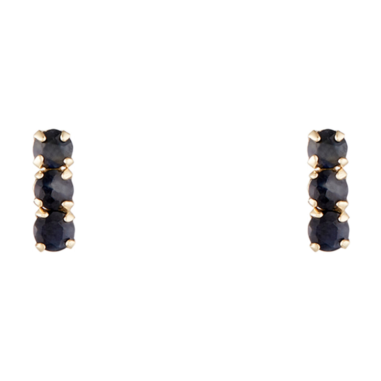 Instant d'Or Boucles d'oreilles Trio de puces Saphirs 0.24 ct or jaune