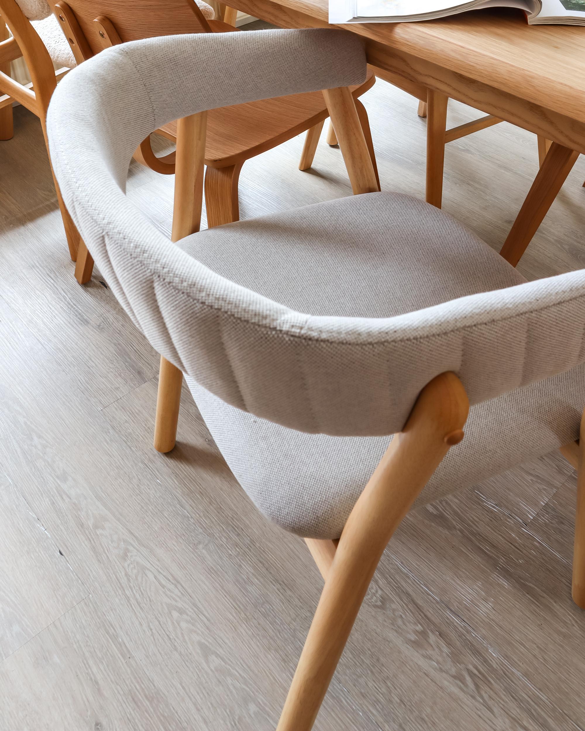 Set van 2 eetkamerstoelen MYLO Hout Lichtbruin/grijs