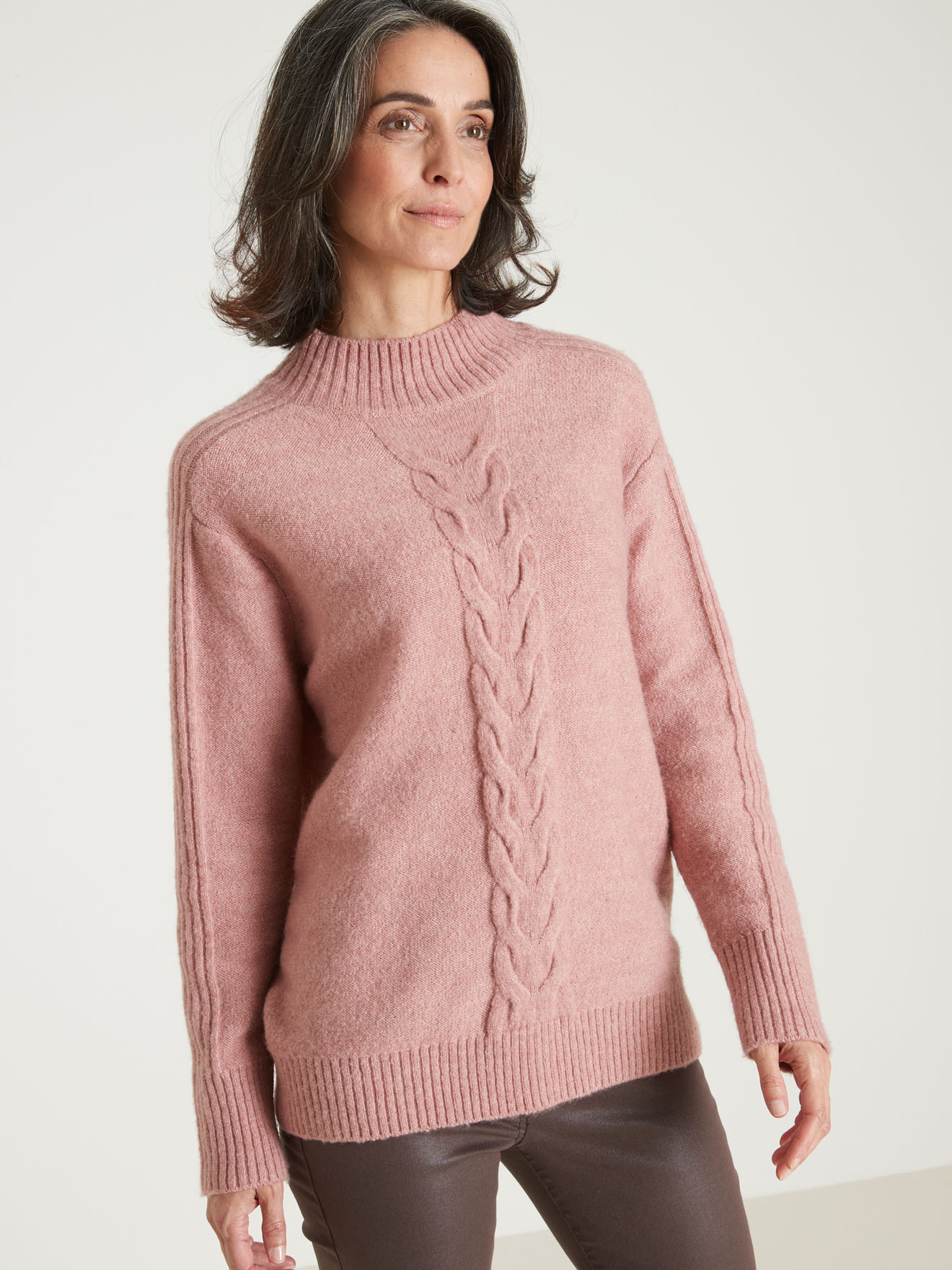 Pull col montant en jersey envers