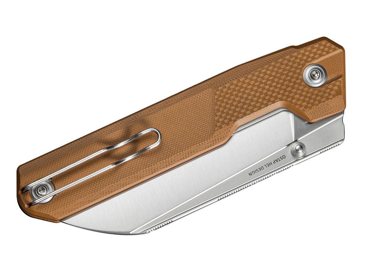 CIVIVI Hid C23008-3 Satin, Brown G10, zakmes, Ostap Hel Design