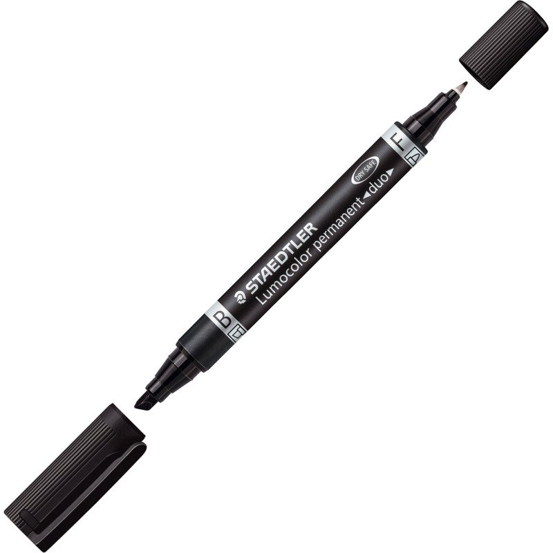 Marqueur permanent Staedtler Lumocolor Duo 3488 pointes ogive fine 0,6 mm et biseautée 1,5 à 4 mm