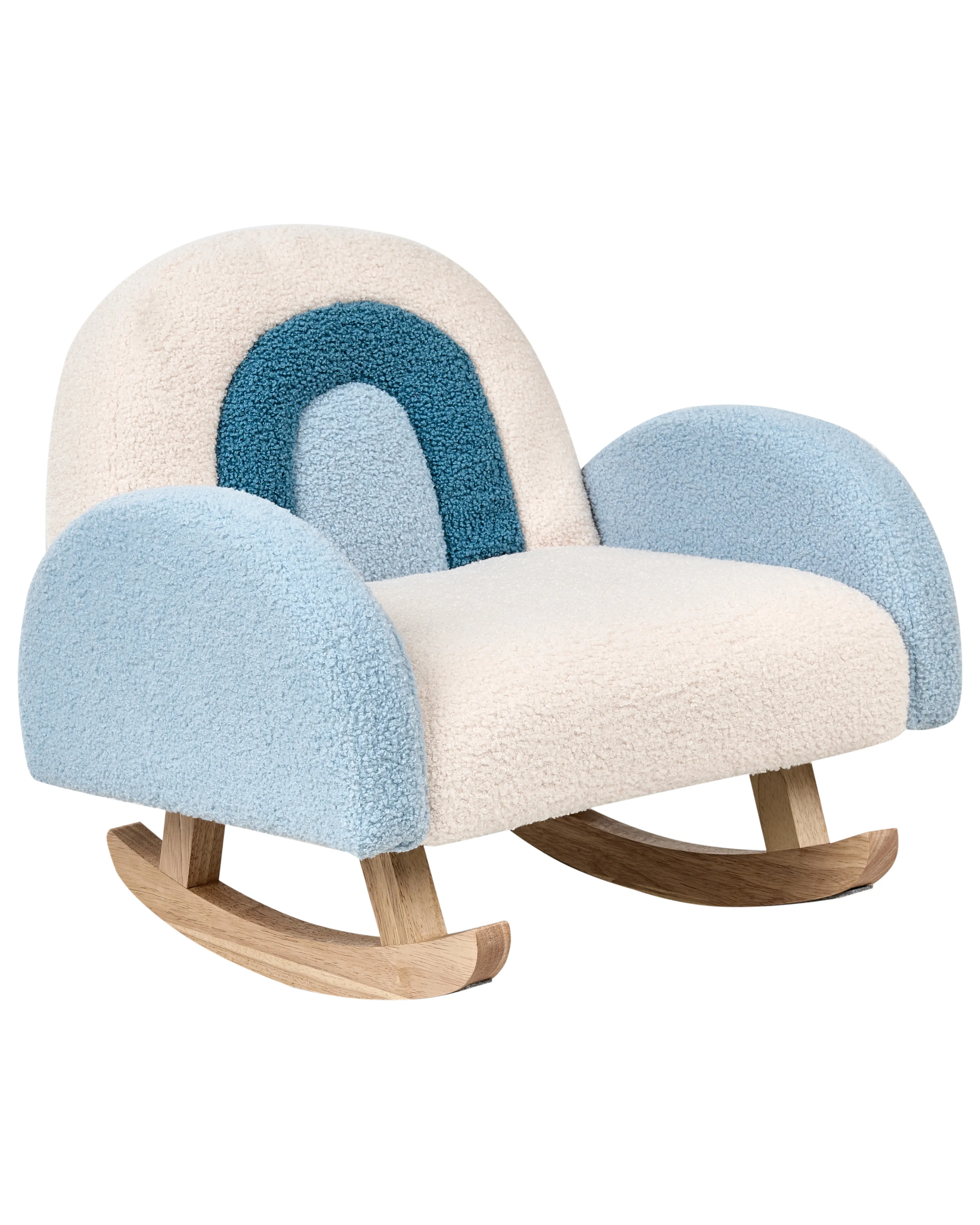 Kinderschommelstoel Regenboog OMBO Bouclé Lichtblauw