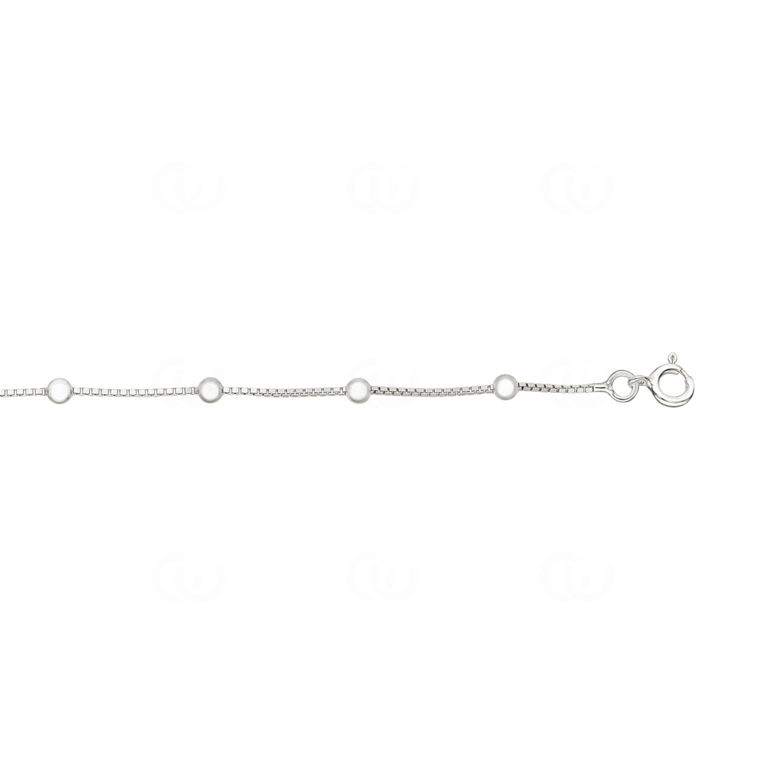 Fusskette Fantasie 925 Silber rhodiniert 26cm