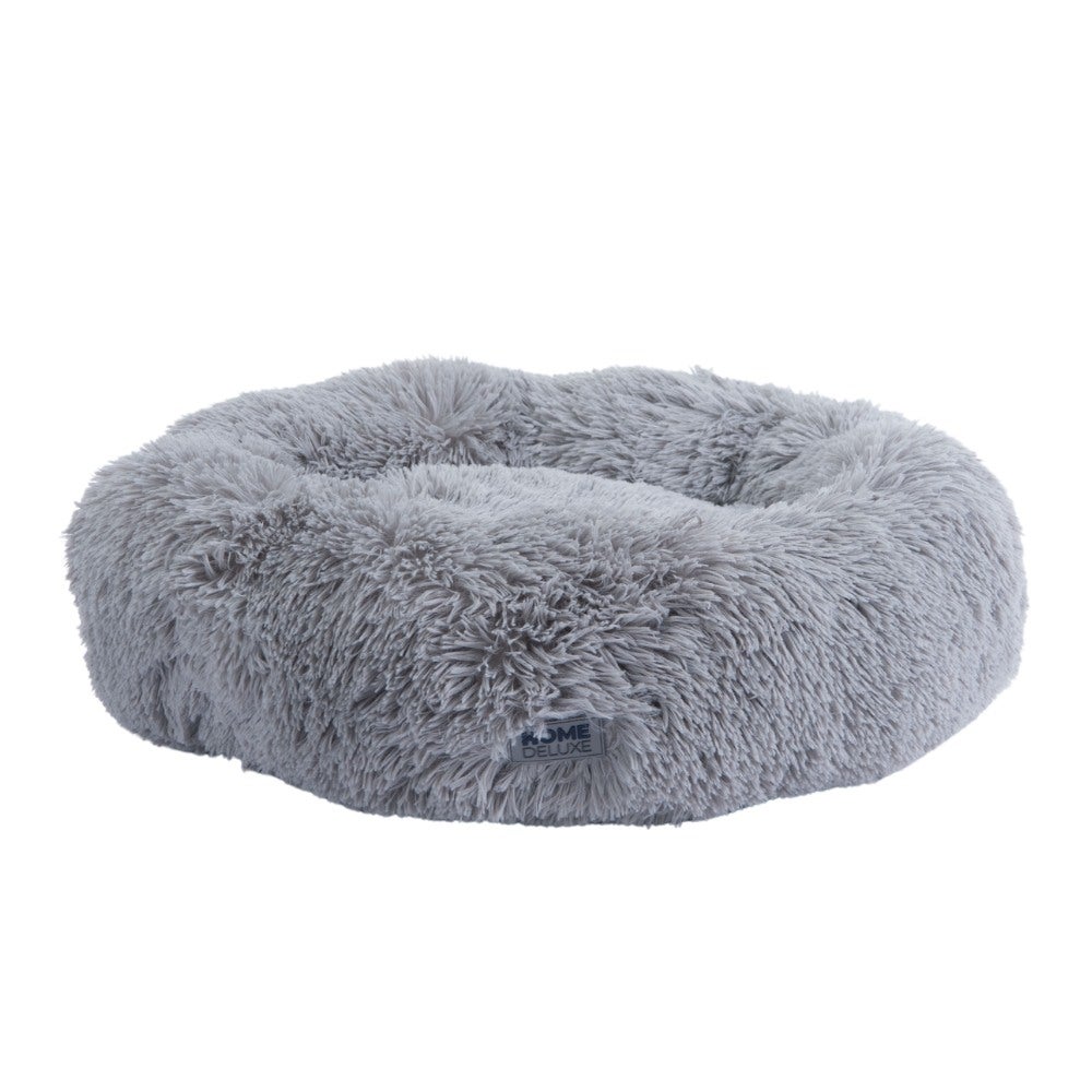 Home Deluxe - MUFFIN Huisdierbed - Afmetingen: 60 x 60 x 14 cm, Kleur: Grijs, incl. deken, katoenen vulling, wasbare hoes, antislip & waterdicht | Hondenbed, hondenkussen, kattenbed