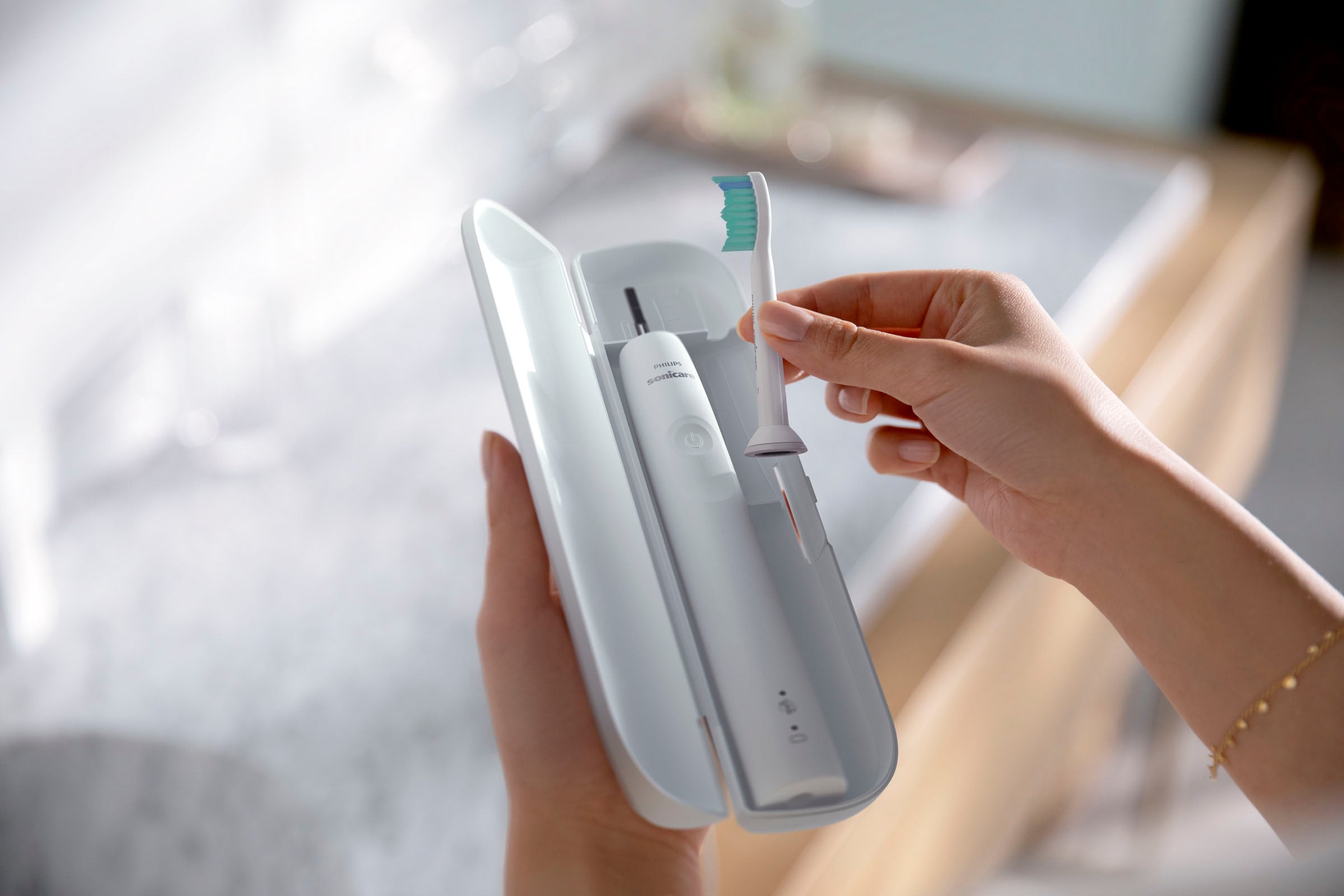 Philips Sonicare Elektrische Zahnbürste »Series 3100 HX3673« 1 Stk. Aufsteckbürsten mit Schalltechnologie, 4-Quadranten-Timer und 2-Minuten-Timer