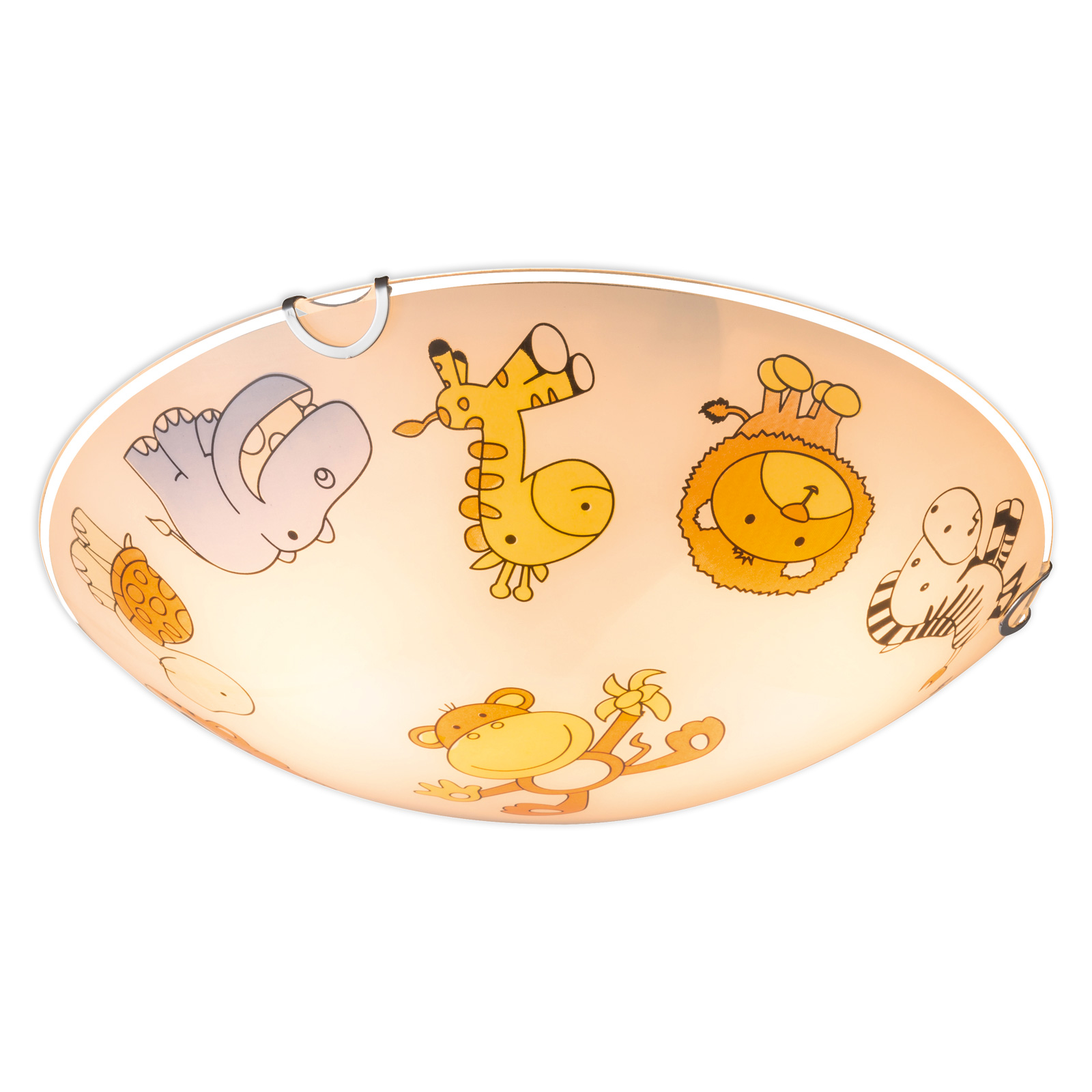 Kinder-Deckenleuchte - weiß - mit bunten Tiermotiven - Ø 30 cm