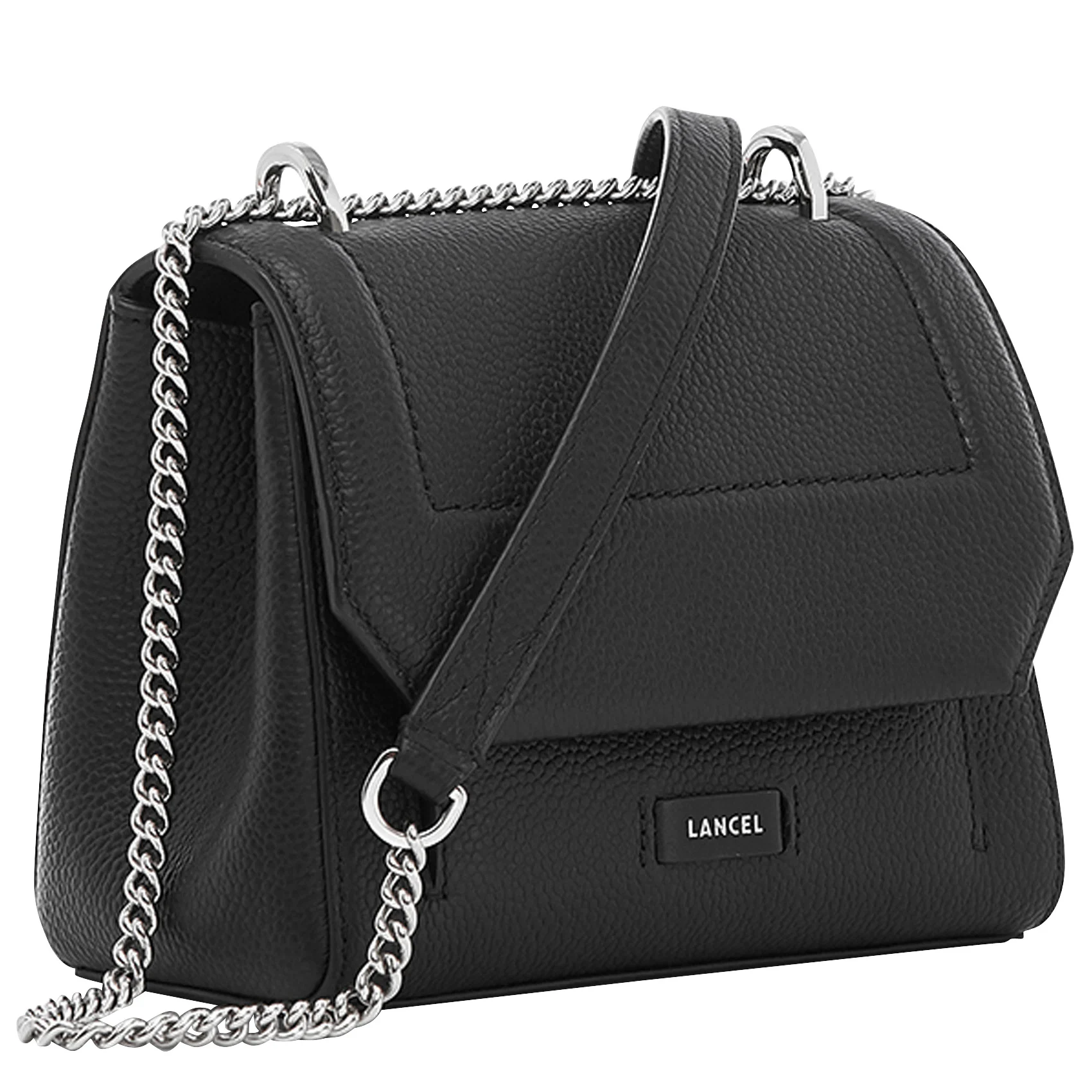 NINON S - Sac à rabat petit modèle en cuir grainé | Noir
