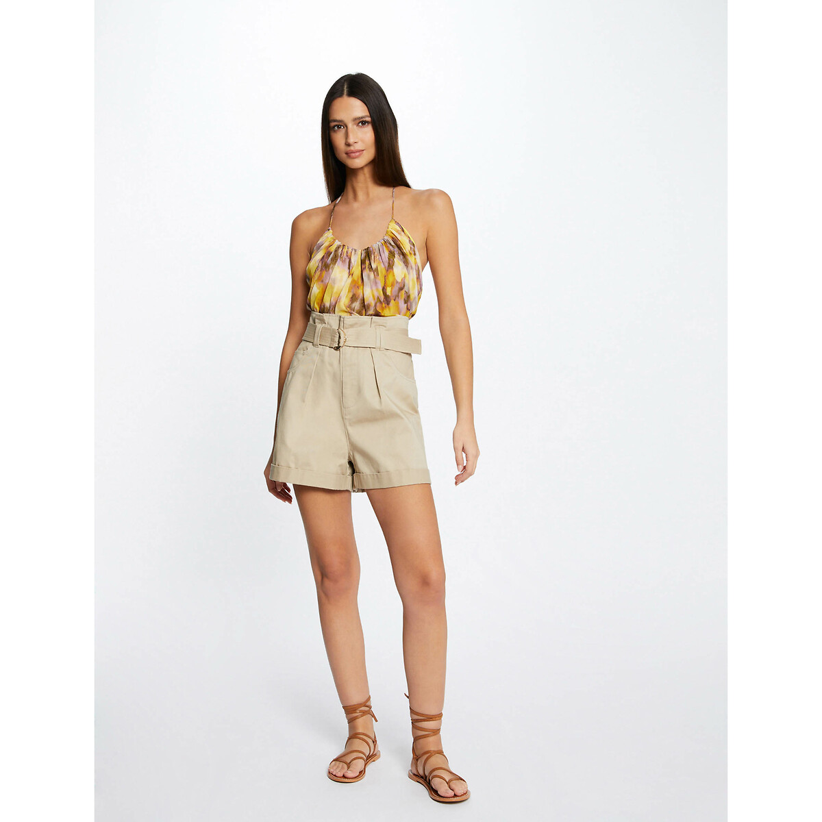 MORGAN<br>Shorts de cintura alta com cinto