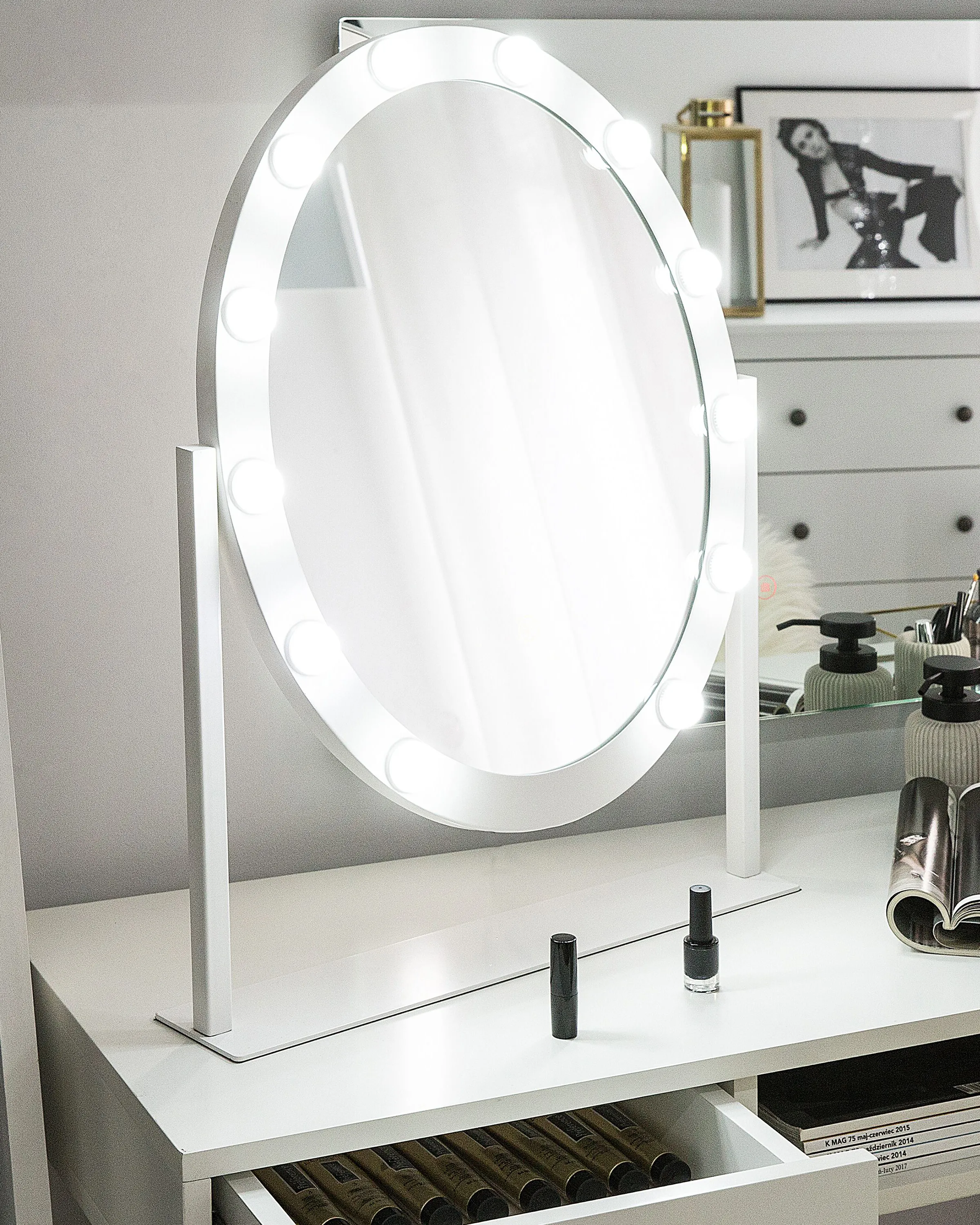 Kaptafel spiegel LED ROSTRENEN Wit