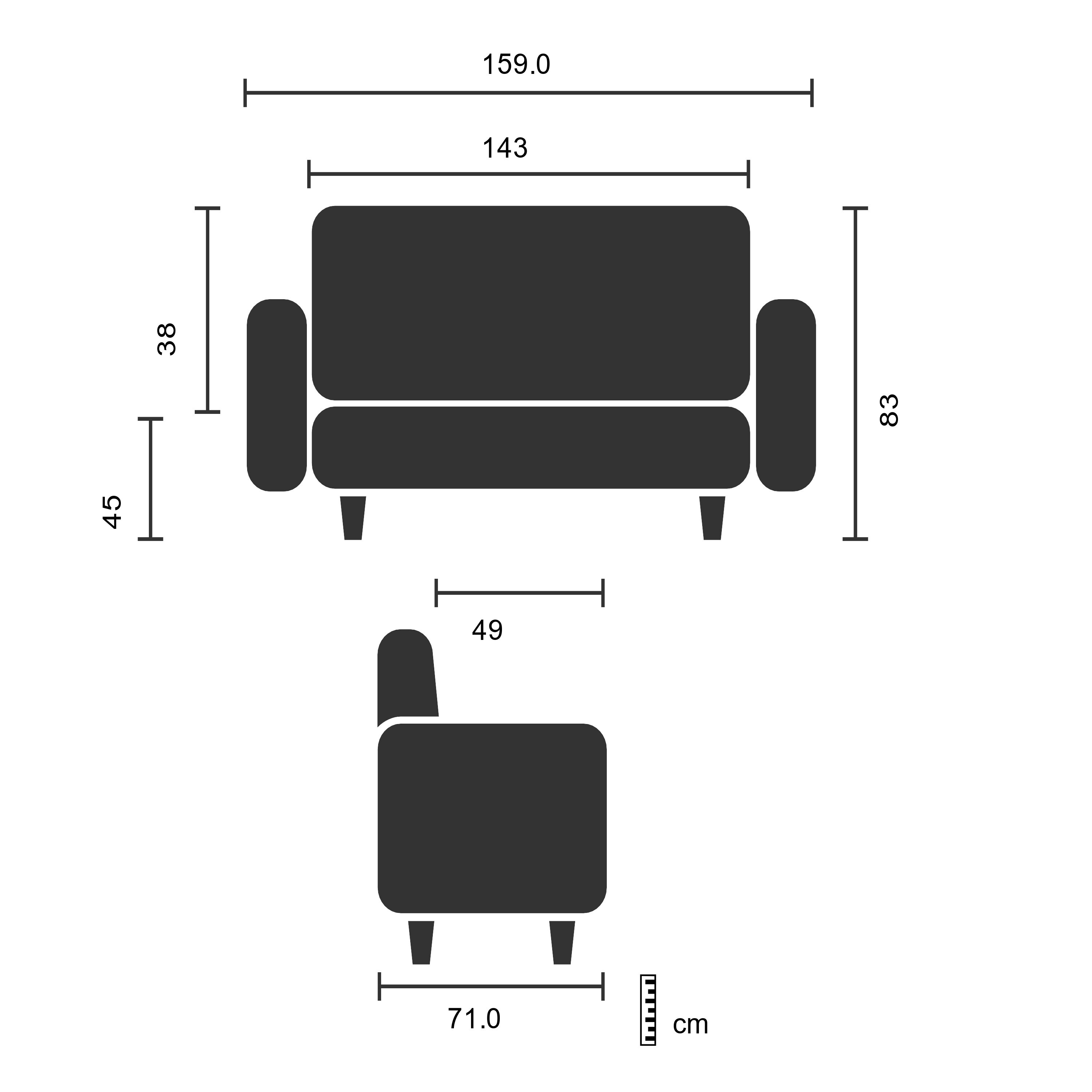 Lounge Sofa BALI BLACK Kunstleder mit Armlehnen hjh OFFICE