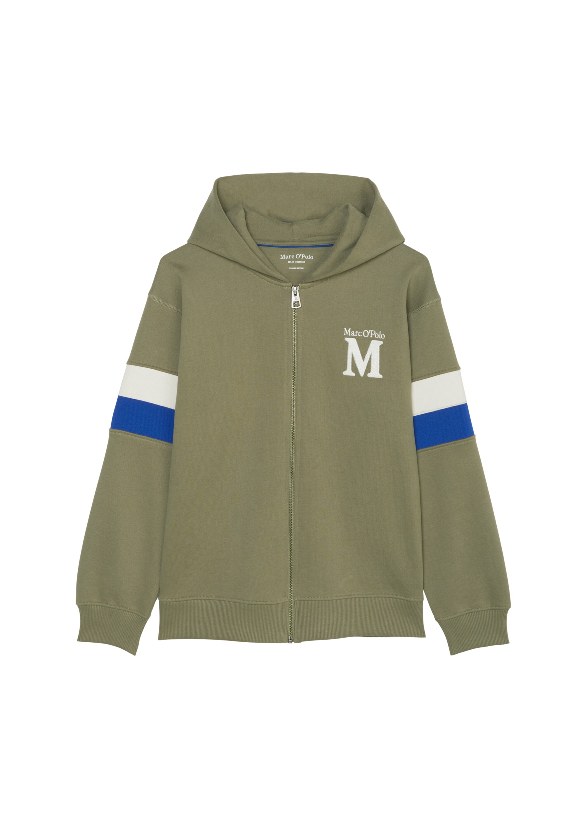 TEENS-BOYS Kapuzen-Sweatjacke mit elastischen Streifen-Einsätzen
